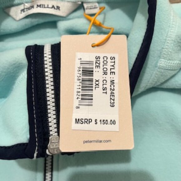 NEW Peter Millar Summer Comfort Golf Vest Mens Size XXL Blue Velour Full Zip - Picture 4 of 11